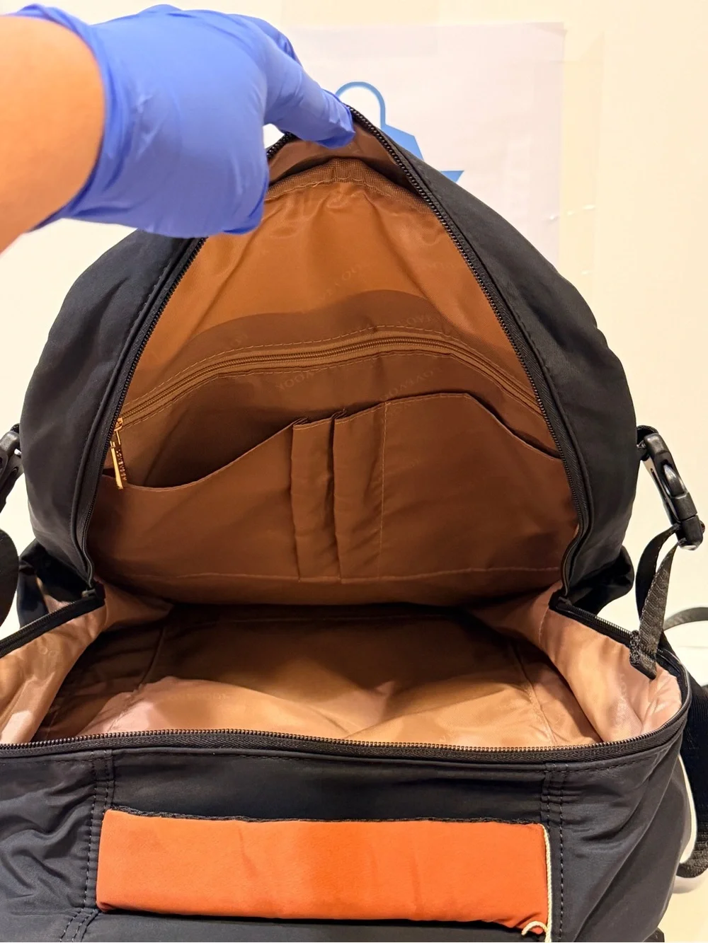 NWT LOVEVOOK Cream & Brown Quilted Latop Backpack